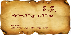 Pöstényi Pálma névjegykártya